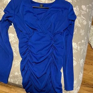 Large blue long sleeve dress